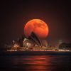 Blood moon over Sydney