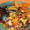 Smokes BBQ Salmon with potatoes